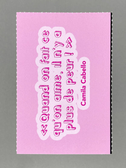 2024 YouStar Camila Cabello Carte de relevé Statement Card (France) (Music)