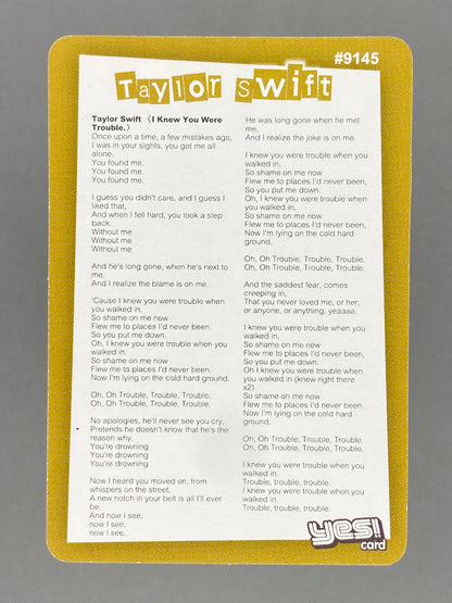 c 2012-2014 Yes! Card #9145 Taylor Swift Red Metal Hong Kong (Music)