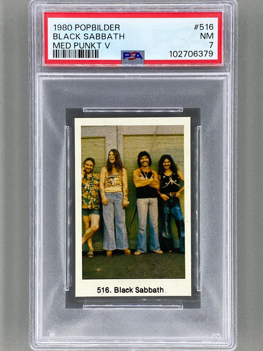 1980 Popbilder #516 Black Sabbath Med Punkt V PSA 7 Pop 8 (Music)