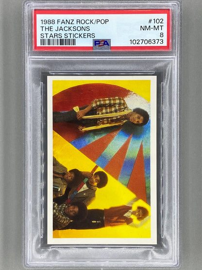 1988 Fanz #102 The Jacksons Rock/Pop Stars Stickers PSA 8 - Pop 1 (Music)