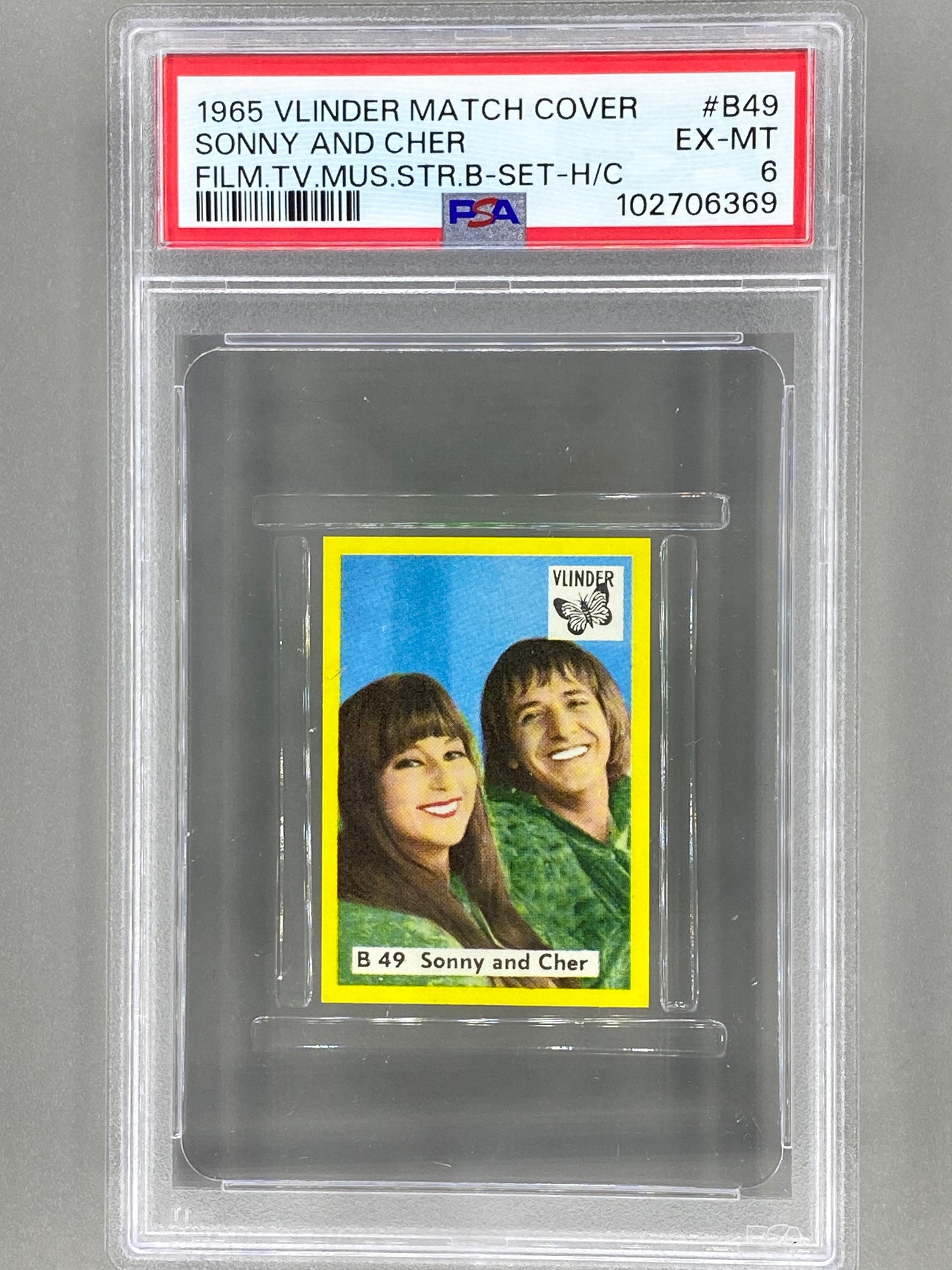 1965 Vlinder #B49 Sonny and Cher Match Cover H/C PSA 6 Pop 1 (Music)