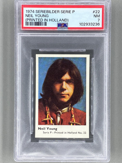 1974 Seriebilder Serie P #22 Neil Young (Printed in Holland) HC PSA 7 Pop 1 (Music)