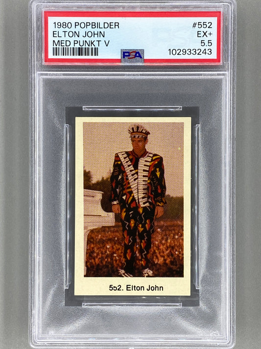 1980 Popbilder #552 Elton John Med Punkt V PSA 5.5 Pop 1 (Music)