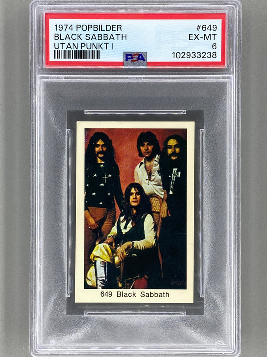 1974 Popbilder #649 Black Sabbath Utan Punkt I PSA 6 Pop 3 (Music)