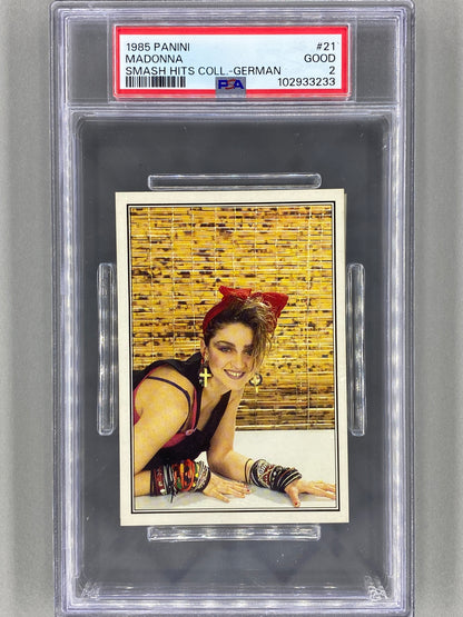 1985 Panini #21 Madonna (German) Smash Hits Collection PSA 2 - Pop 1 (Music)