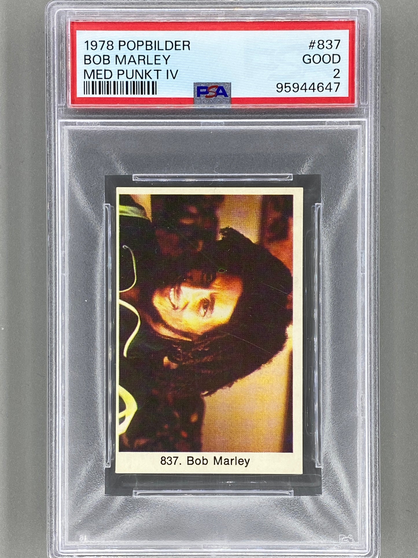 1978 Popbilder #837 Bob Marley Med Punkt IV PSA 2 Pop 8 (Music)