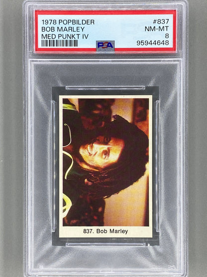 1978 Popbilder #837 Bob Marley Med Punkt IV PSA 8 Pop 11 (Music)