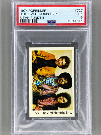 1974 Popbilder #727 The Jimi Hendrix Exp. Utan Punkt II PSA 5 Pop 13 (Music)
