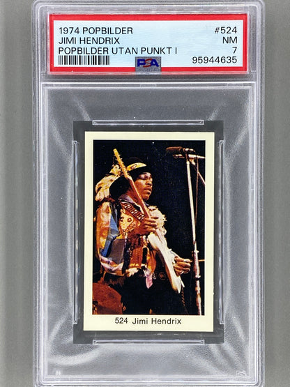 1974 Popbilder #524 Jimi Hendrix Utan Punkt I PSA 7 Pop 2 (Music)