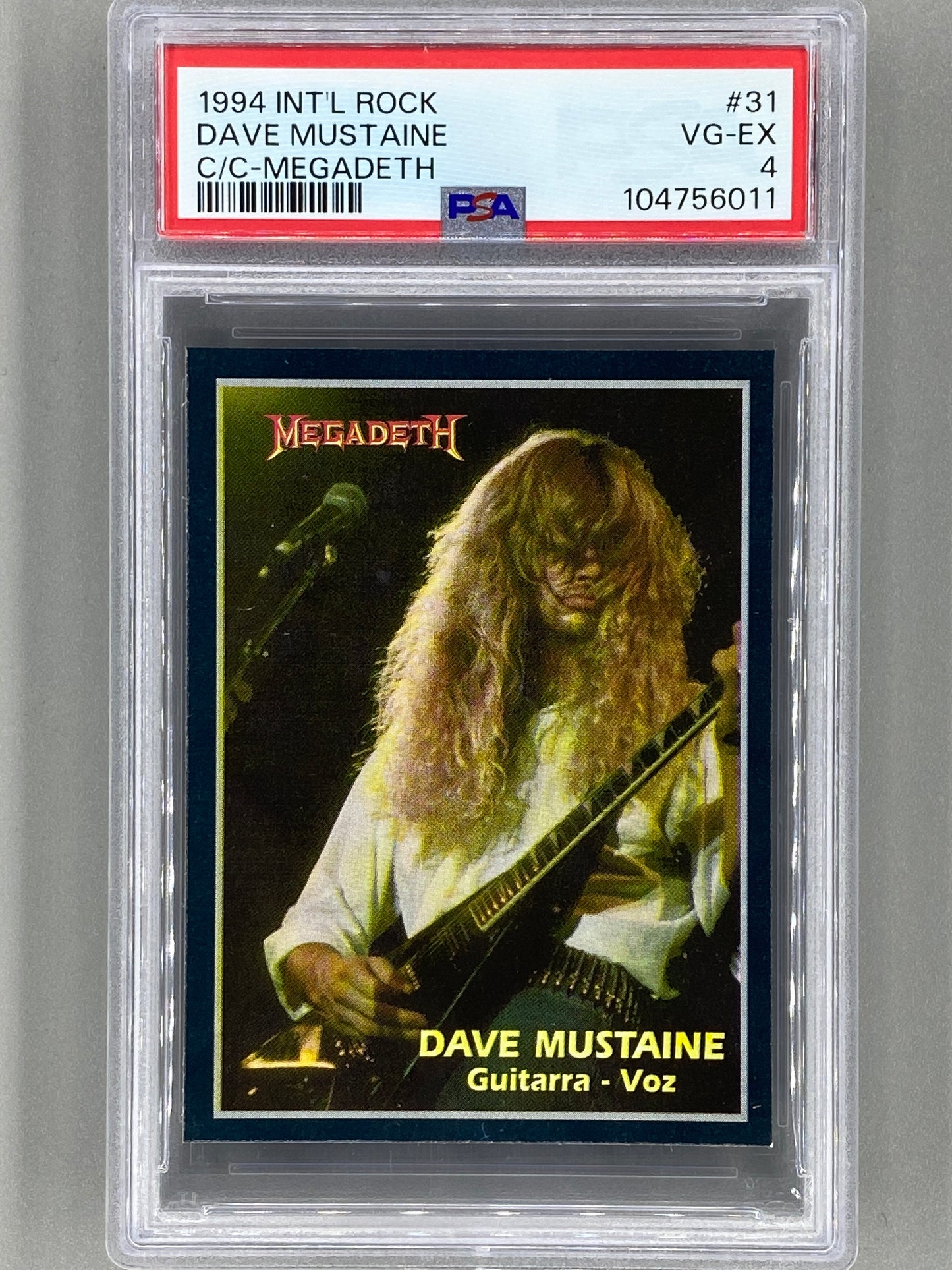 1994 Ultra Figus #31 Dave Mustaine Intl Rock Cards Megadeth PSA 4 Pop 1 (Music)