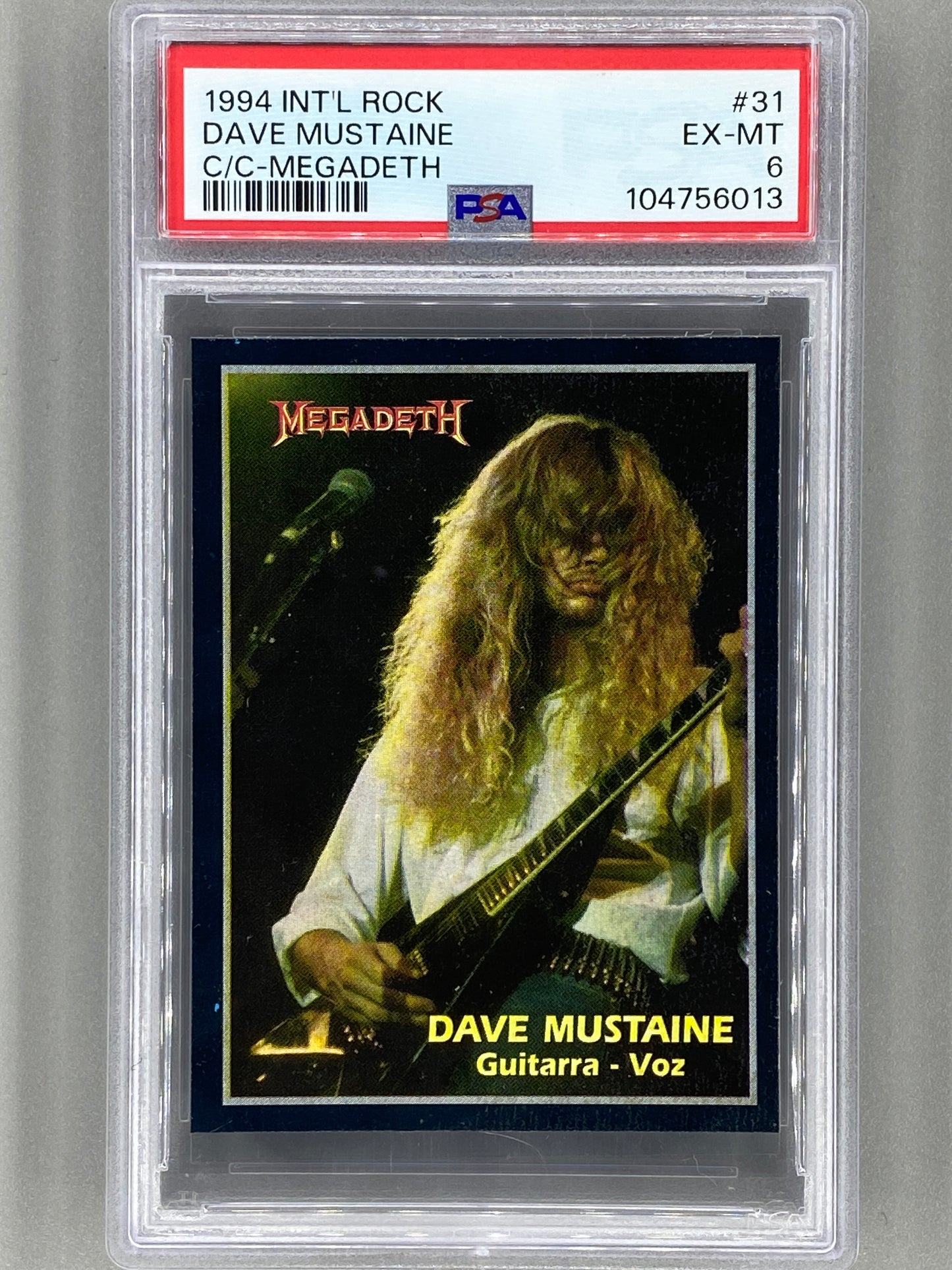 1994 Ultra Figus #31 Dave Mustaine Intl Rock Cards Megadeth PSA 6 Pop 2 (Music)