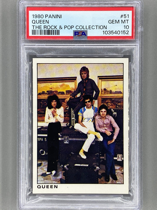 1980 Panini #51 Queen The Rock & Pop Collection PSA 10 Pop 2 (Music)