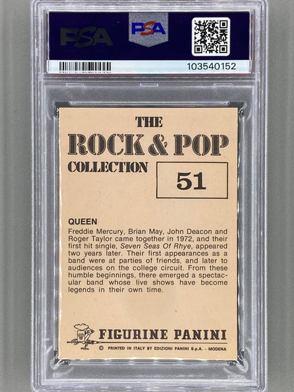 1980 Panini #51 Queen The Rock & Pop Collection PSA 10 Pop 2 (Music)