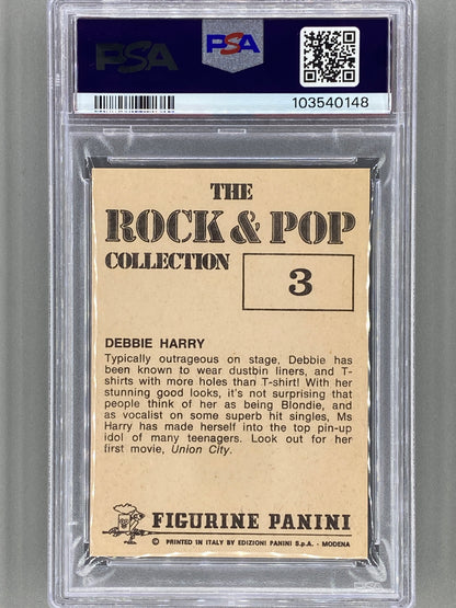 1980 Panini #3 Debbie Harry The Rock & Pop Collection PSA 8 Pop 4 (Music)