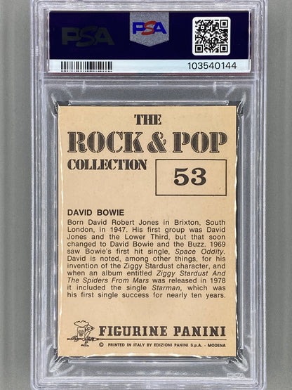 1980 Panini #53 David Bowie The Rock & Pop Collection PSA 8 Pop 3 (Music)