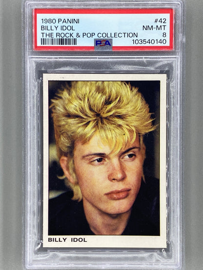1980 Panini #42 Billy Idol The Rock & Pop Collection PSA 8 Pop 3 (Music)