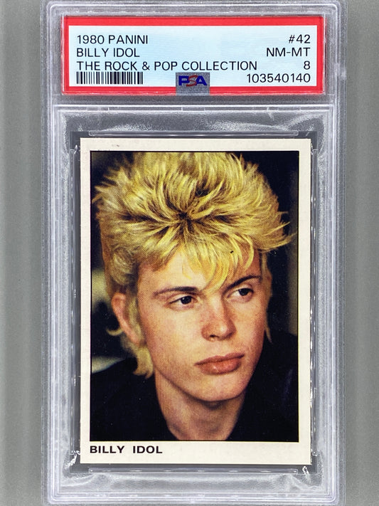 1980 Panini #42 Billy Idol The Rock & Pop Collection PSA 8 Pop 3 (Music)