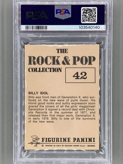1980 Panini #42 Billy Idol The Rock & Pop Collection PSA 8 Pop 3 (Music)