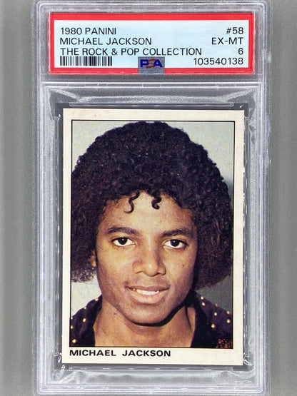 1980 Panini #58 Michael Jackson The Rock & Pop Collection PSA 6 Pop 6 (Music)