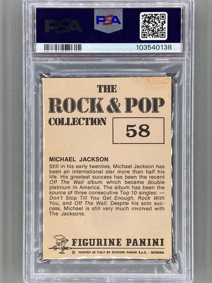 1980 Panini #58 Michael Jackson The Rock & Pop Collection PSA 6 Pop 6 (Music)