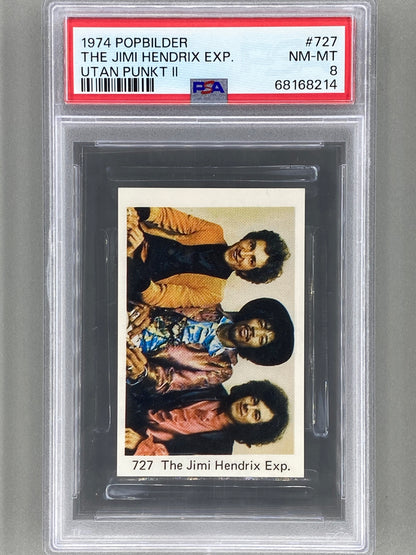 1974 Popbilder #727 The Jimi Hendrix Exp. Utan Punkt II PSA 8  Pop 8 (Music)