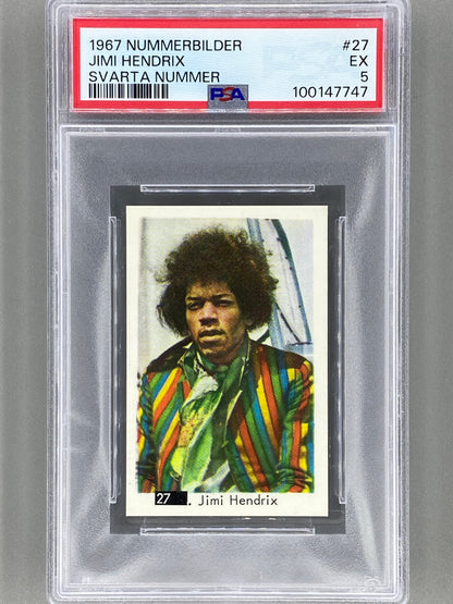 1967 Nummerbilder #27 Jimi Hendrix Svarta Nummer PSA 5 Pop 5 (Music)