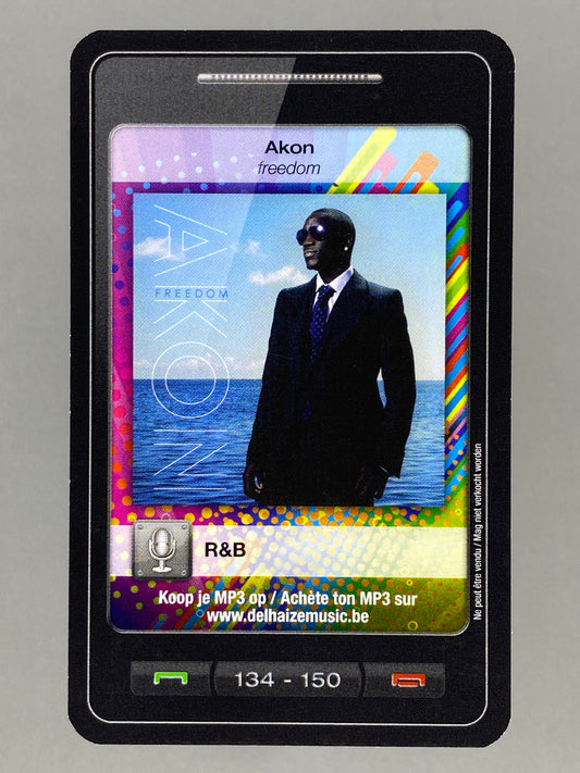 2011 Delhaize #134 Akon Freedom Star & Tunes Card (Belgium) (Music)