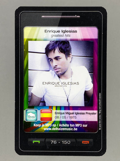2011 Delhaize #76 Enrique Iglesias Greatest Hits Star & Tunes Card (Belgium) (Music)