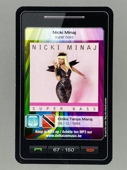2011 Delhaize #67 Nicki Minaj Super Bass Star & Tunes Card (Belgium) (Music)