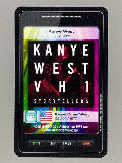 2011 Delhaize #64 Kanye West Storytellers Star & Tunes Card (Belgium) (Music)