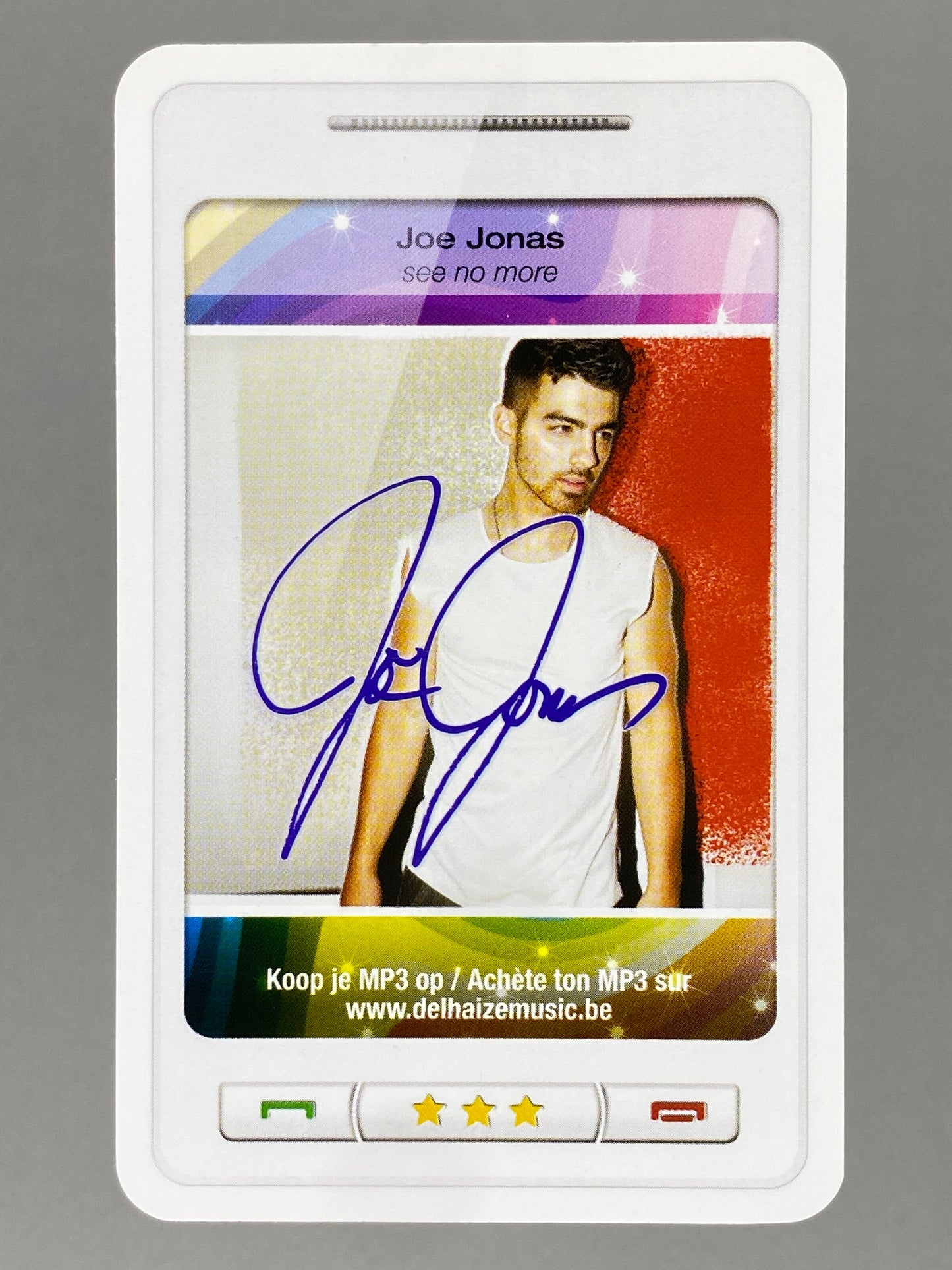 2011 Delhaize Joe Jonas See No More Star & Tunes Autograph Card (Belgium) (Music)