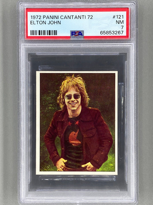 1972 Panini #121 Elton John Cantanti 72 PSA 7 - Pop 14 (Music)