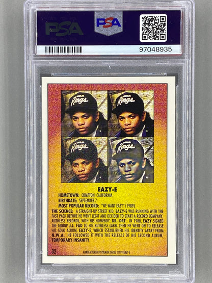 1991 Premier Rap Pack #32 Eazy-E PSA 10 Pop 74 (Music)