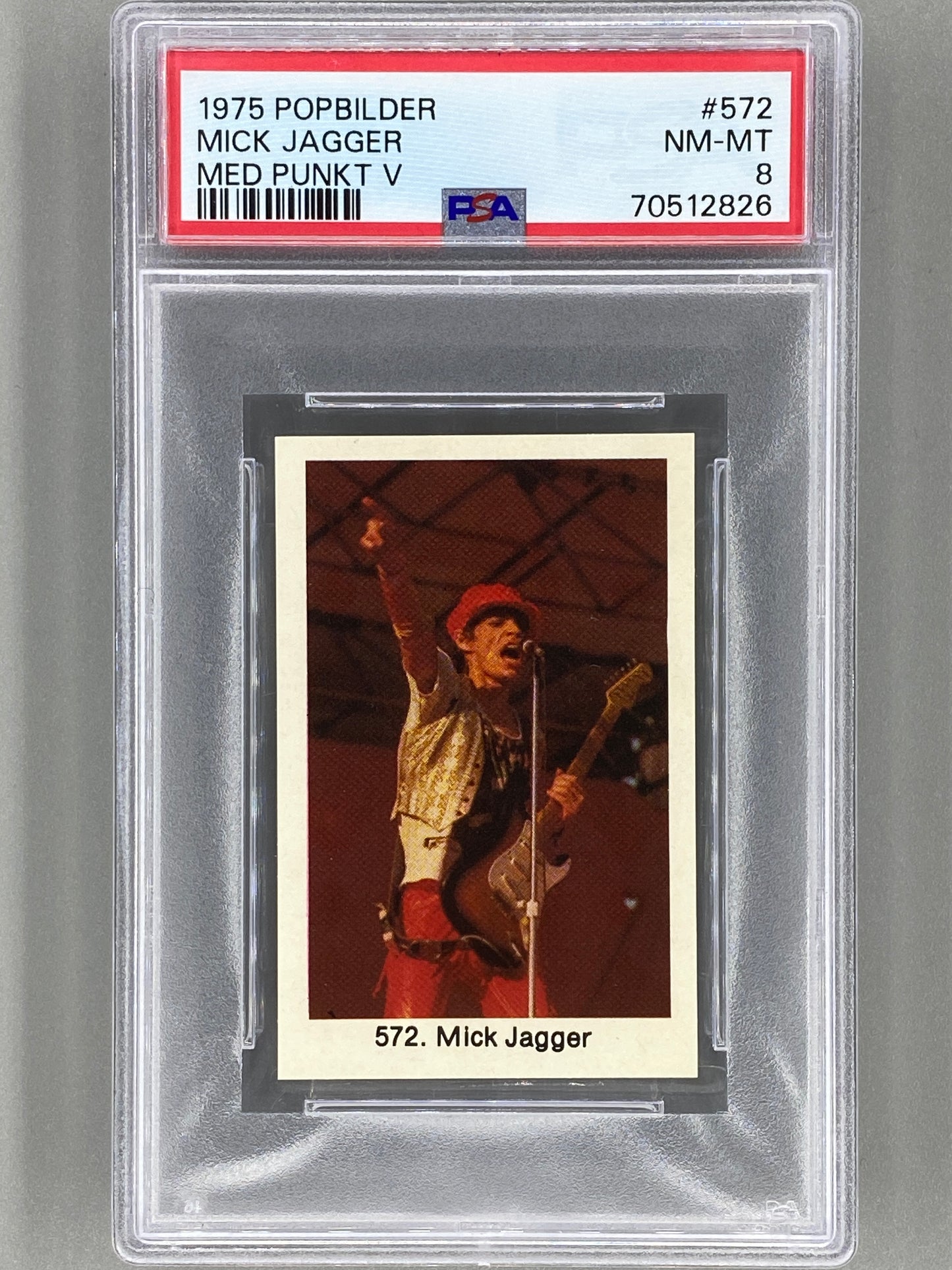 1980 Popbilder #572 Mick Jagger Med Punkt V PSA 8 Pop 5 (Music)