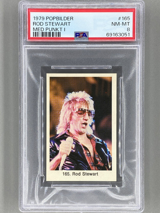 1979 Popbilder #165 Rod Stewart Med Punkt I PSA 8 Pop 5 (Music)