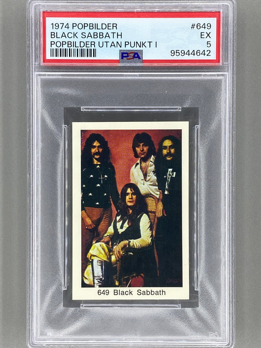 1974 Popbilder #649 Black Sabbath Utan Punkt I PSA 5 Pop 3 (Music)