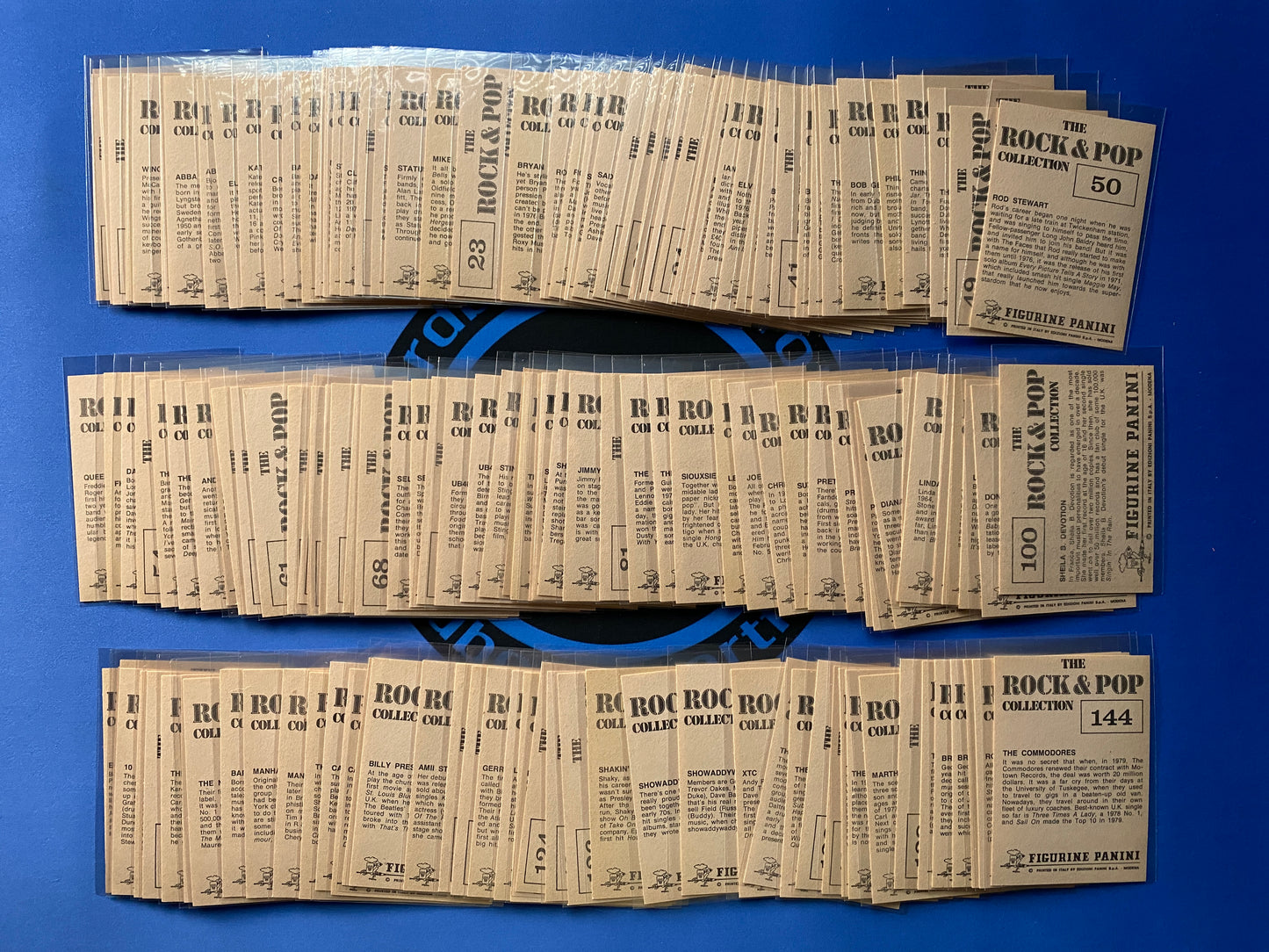 1980 Panini Rock and Pop Collection Complete 144 Sticker/Card Set (Music)