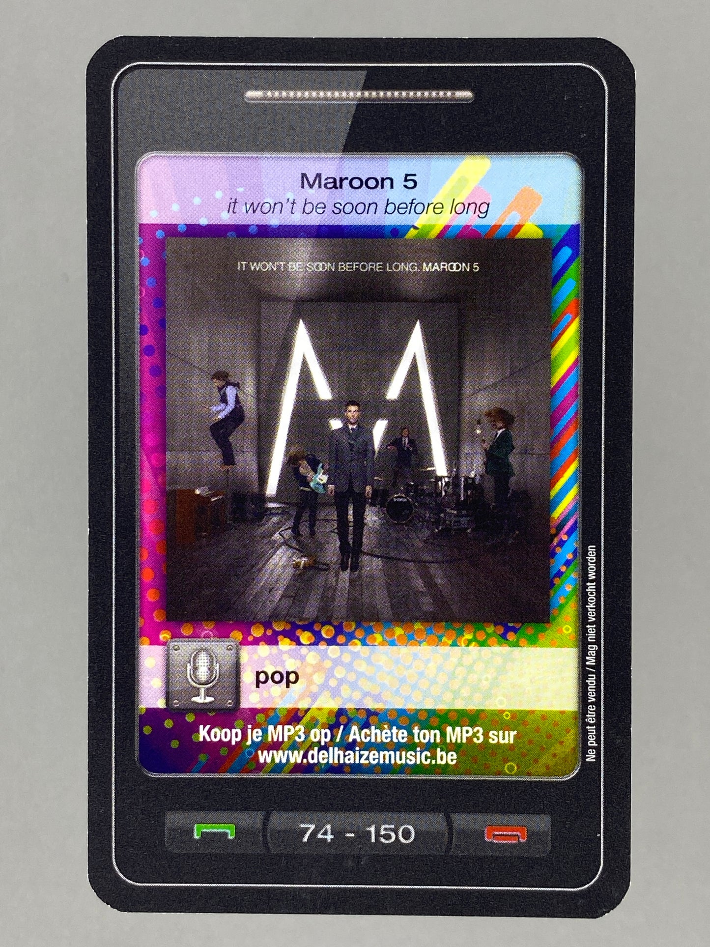 2011 Delhaize #74 Maroon 5 Star & Tunes (Belgium) (Music)