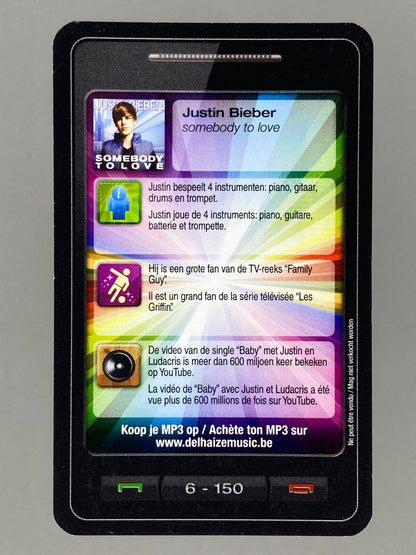 2011 Delhaize #6 Justin Bieber Star & Tunes (Belgium) (Music)
