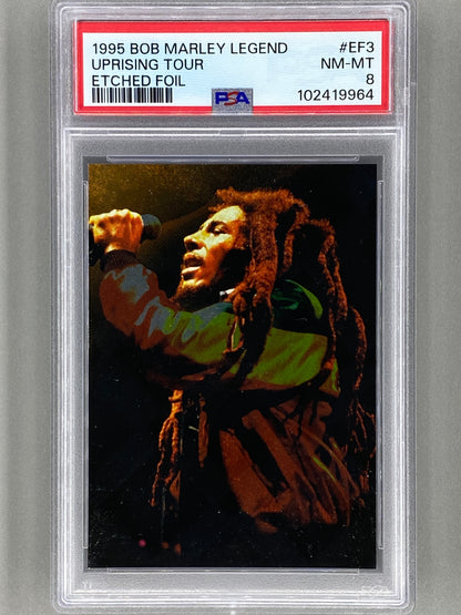 1995 Bob Marley Legend #EF3 Uprising Tour Etched Foil PSA 8 Pop 8 (Music)