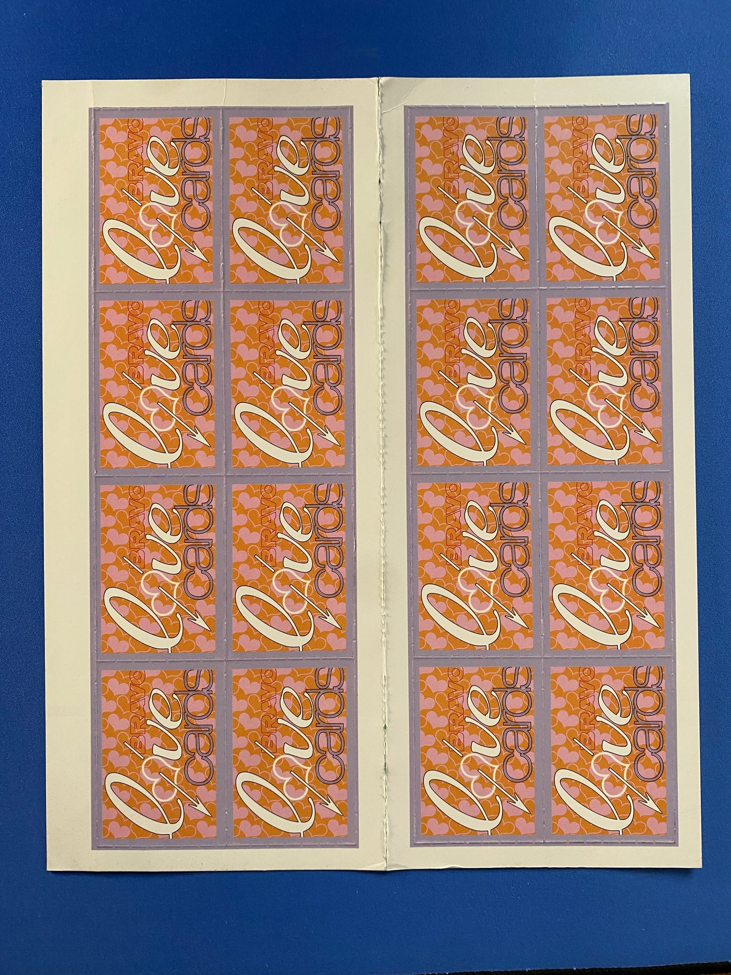 1999 Bravo Love Cards Lot Britney Spears Uncut 16 Card Sheet (Germany) (Music)