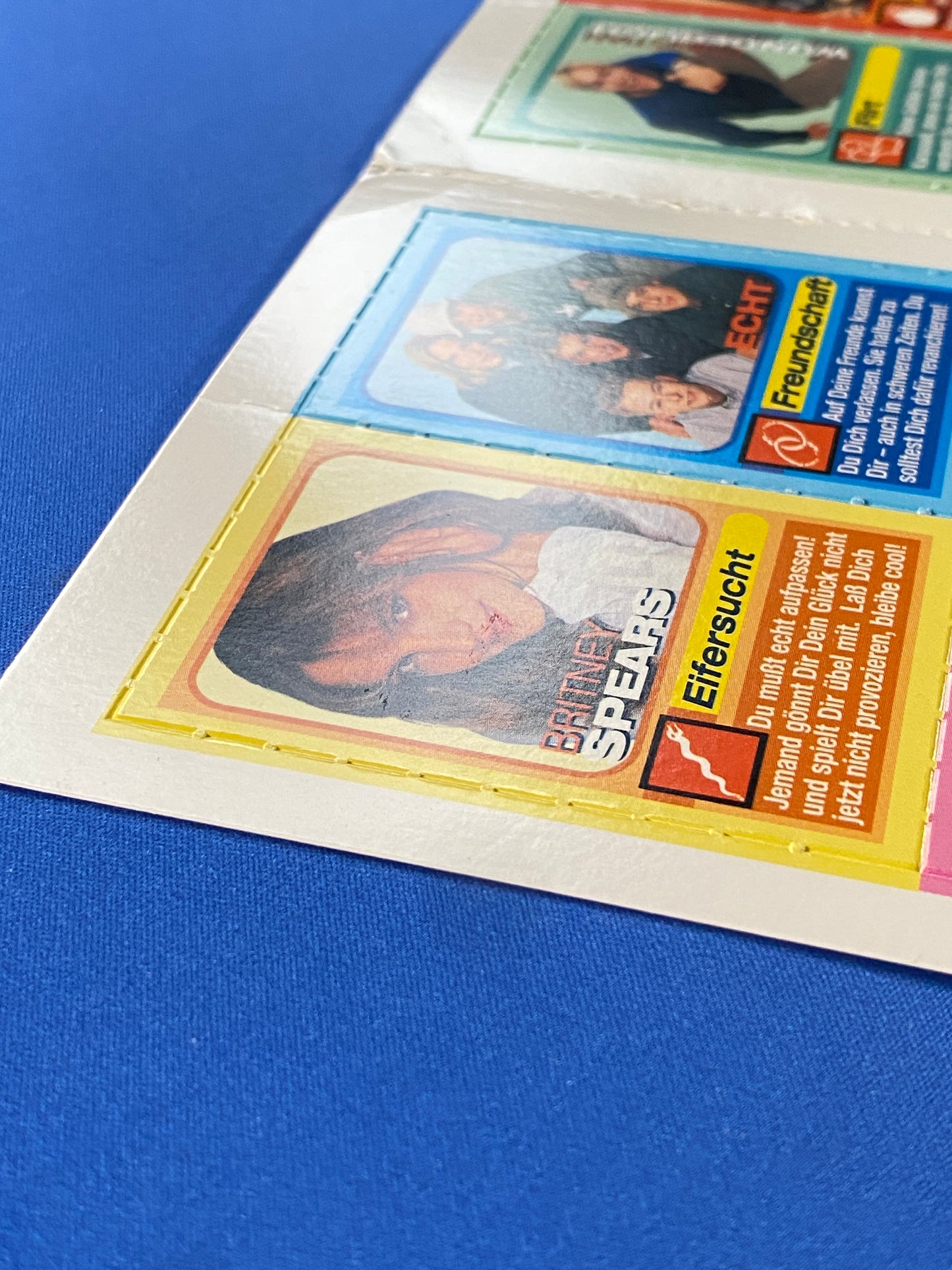 1999 Bravo Love Cards Lot Britney Spears Uncut 16 Card Sheet (Germany) (Music)