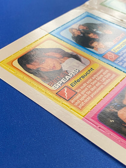 1999 Bravo Love Cards Lot Britney Spears Uncut 16 Card Sheet (Germany) (Music)