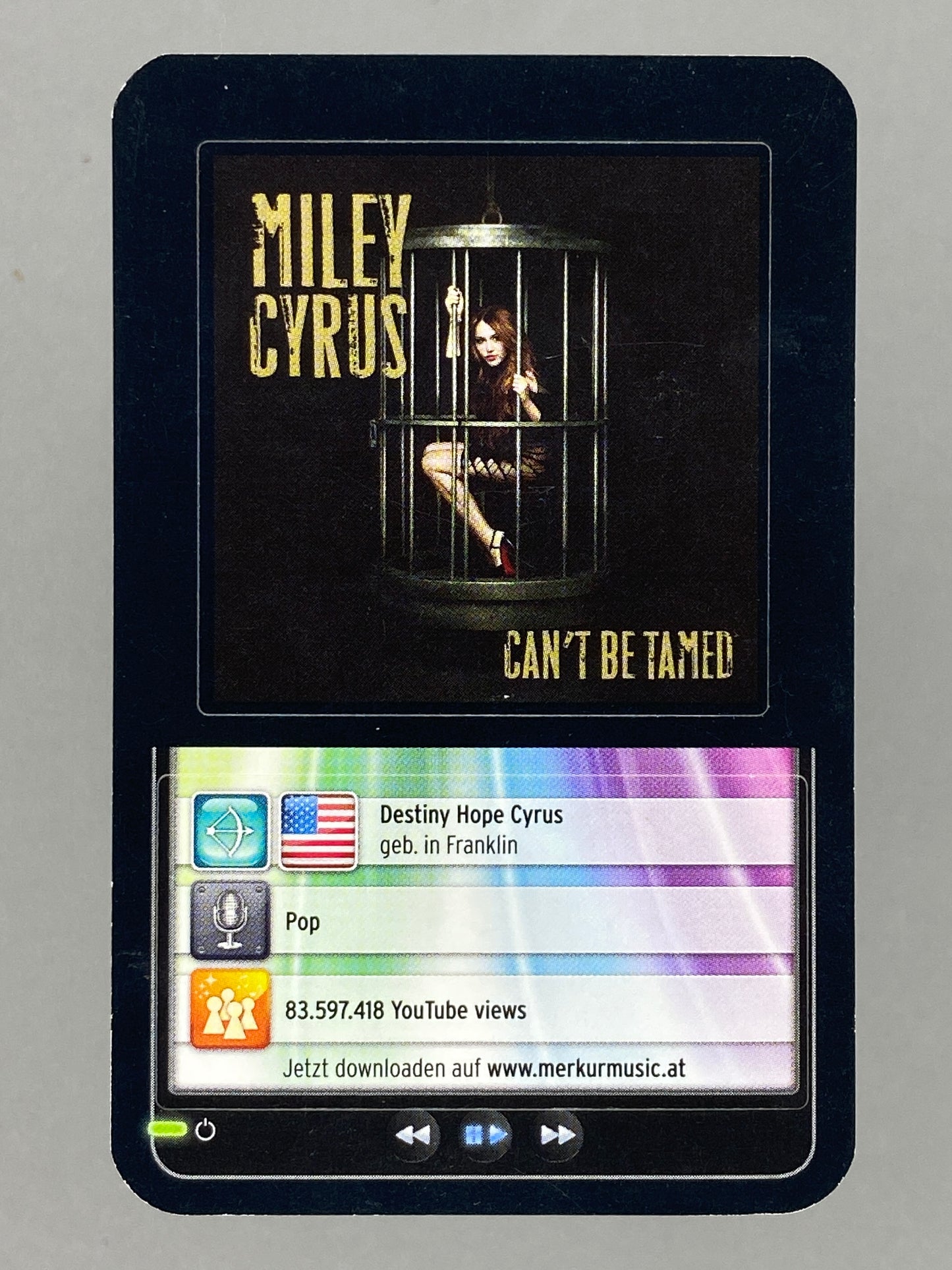 2012 Merkur Miley Cyrus Star & Tunes Sticker (Austria) (Music)