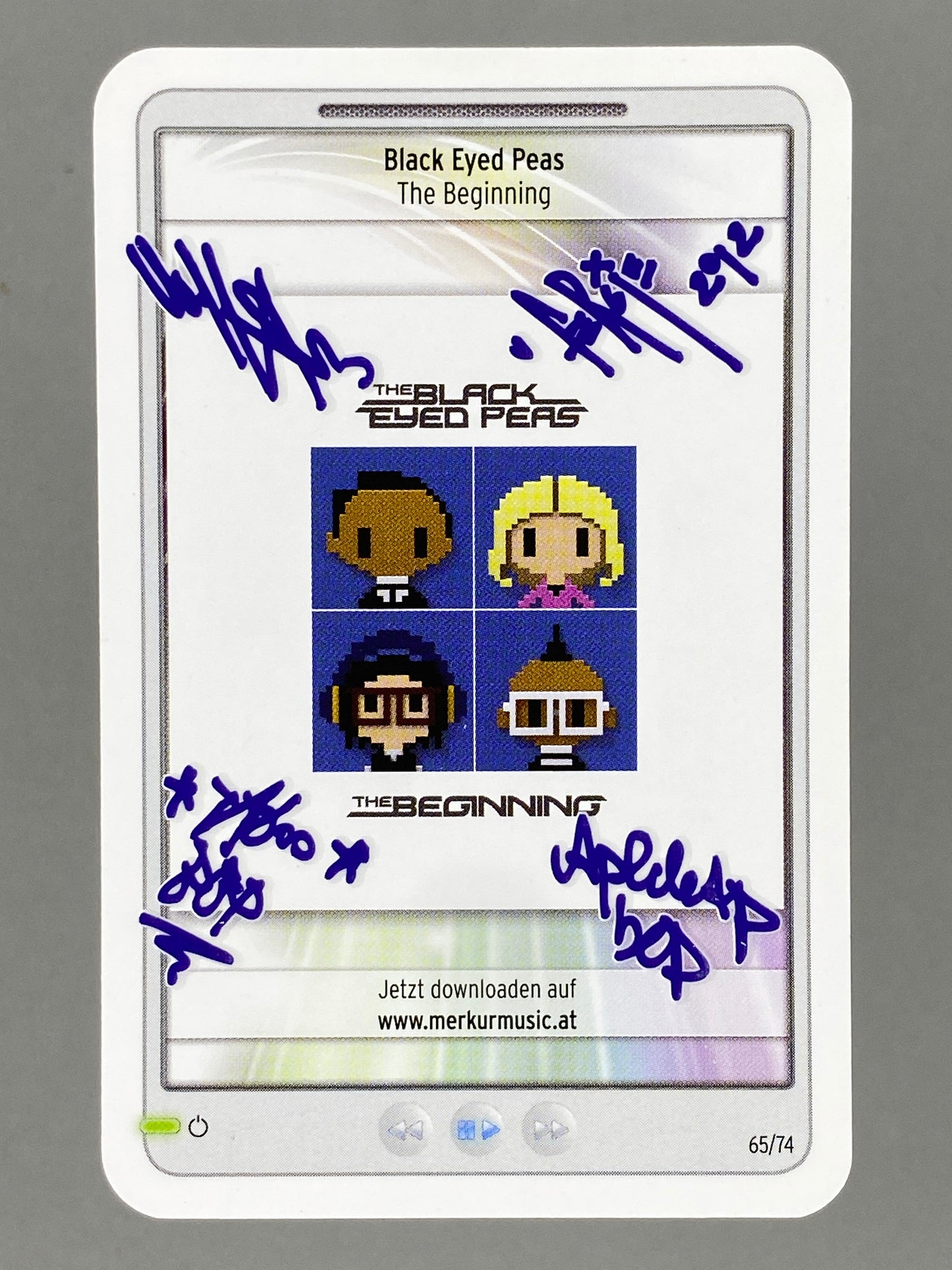 2012 Merkur #65/74 Black Eyed Peas Star & Tunes Autograph Card (Austria) (Music)