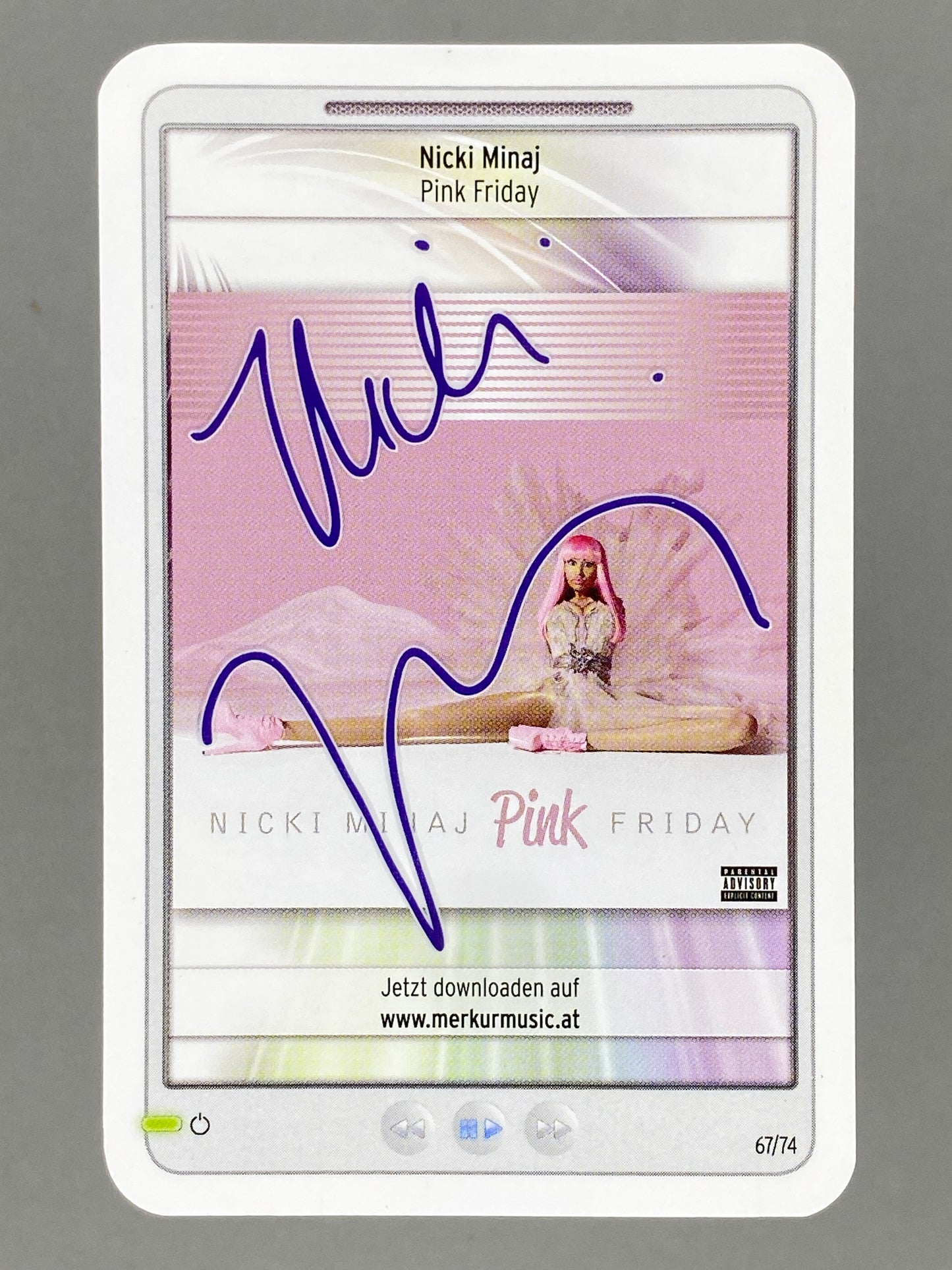 2012 Merkur #67/74 Nicki Minaj Star & Tunes Autograph Card (Austria) (Music)