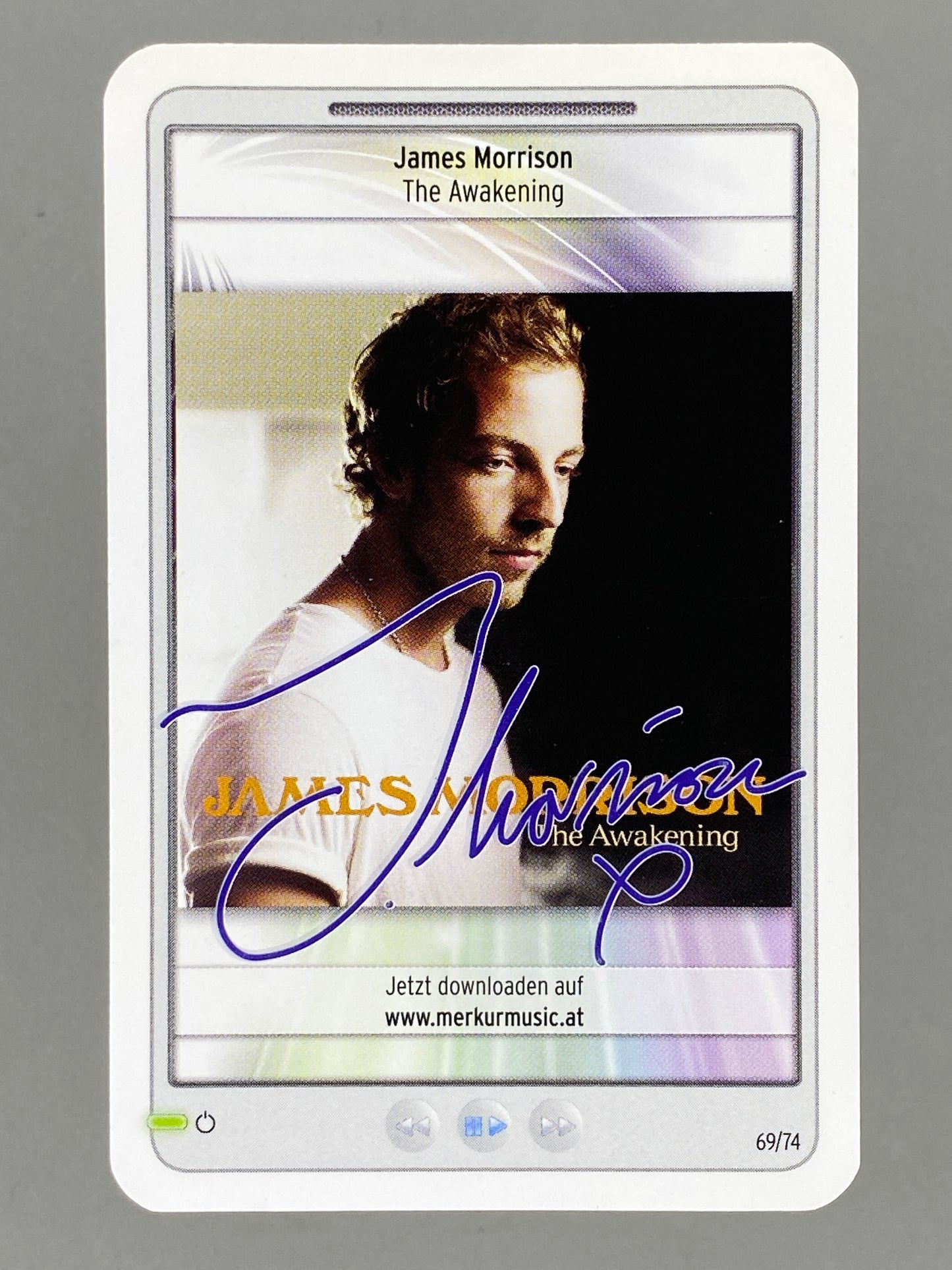 2012 Merkur #69/74 James Morrison Star & Tunes Autograph Card (Austria) (Music)