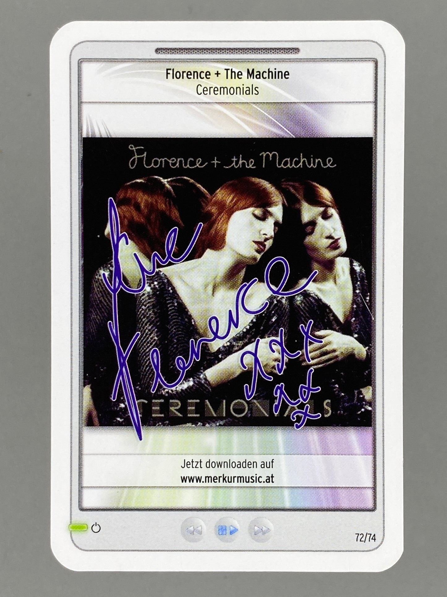 2012 Merkur #72/74 Florence & the Machine Star & Tunes Autograph Card (Austria) (Music)