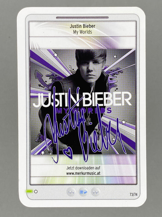 2012 Merkur #73/74 Justin Bieber Star & Tunes Autograph Card (Austria) (Music)