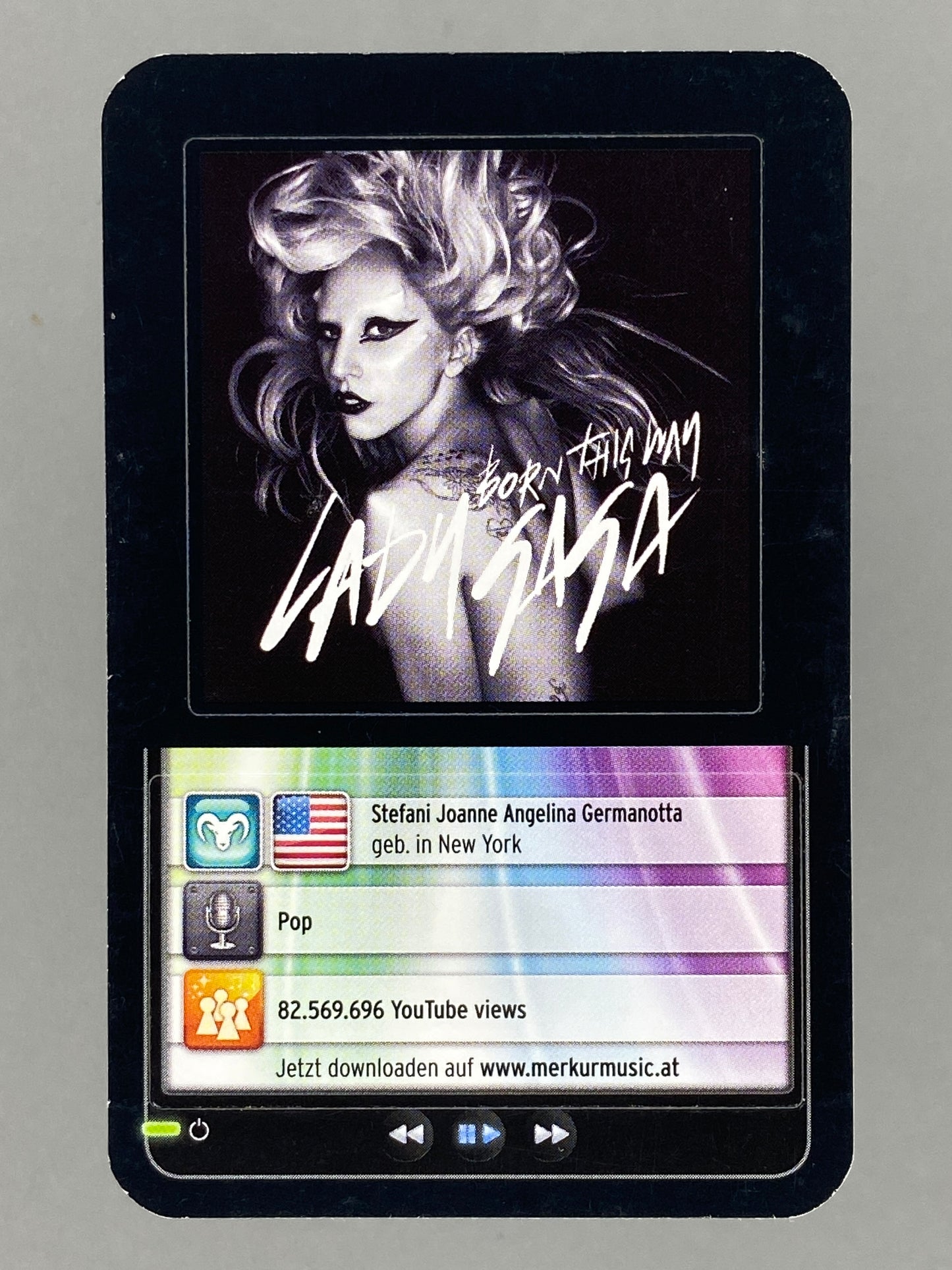 2012 Merkur Lady Gaga Star & Tunes Sticker (Austria) (Music)
